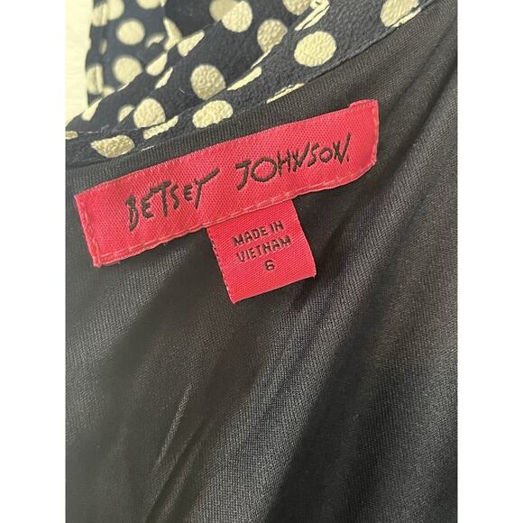 Betsey Johnson Afterdark Jumpsuit Size 6 Navy Blue Polka Dot Off the Shoulder - Picture 7 of 11